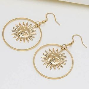 2/$10 NEW! Sun Decor Drop Earrings Dainty Cute Dainty Celestial Gold Bobo